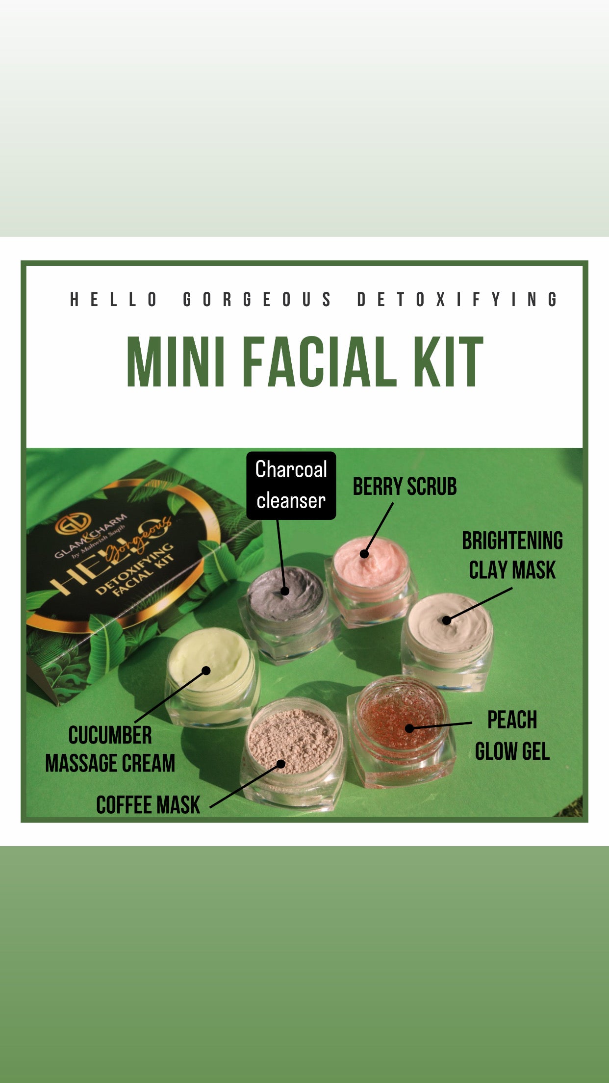 Glam&charm Hello gorgeous, Detoxifying mini facial kit