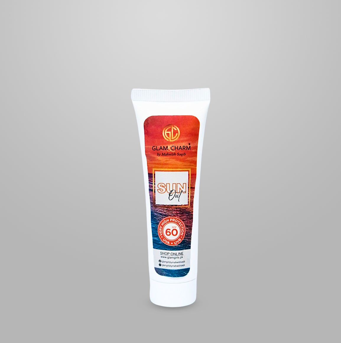 Glam and Charm Sun Out spf60 Sun block cream